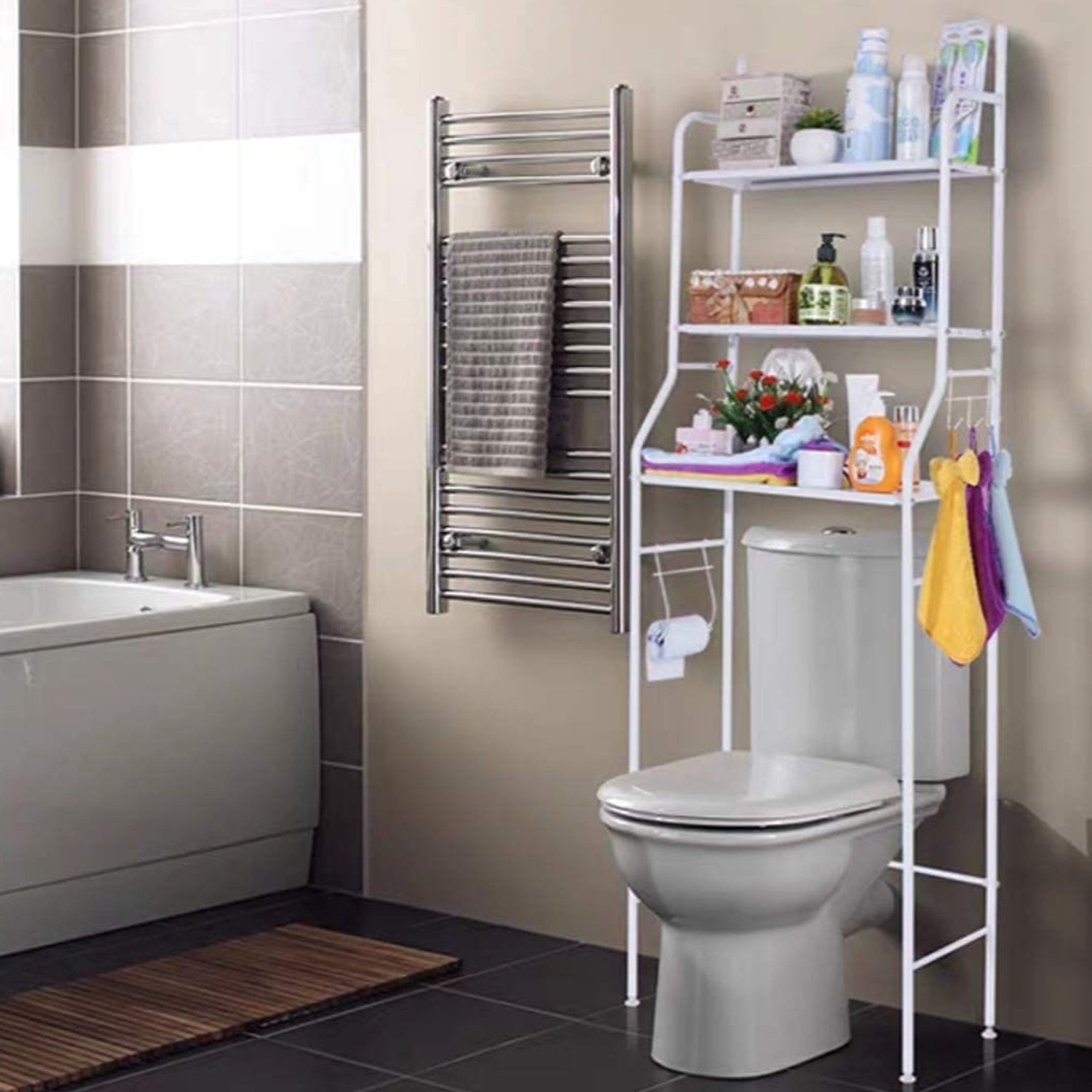 Multi-Layer The Toilet Storage Rack Metal | Bathroom Shelf Space Saving Organizer for Laundry Room Wash Basin Floor Stand Multi-Layer The Toilet Storage Rack Metal | Bathroom Shelf Space Saving Organizer for Laundry Room Wash Basin Floor Stand
